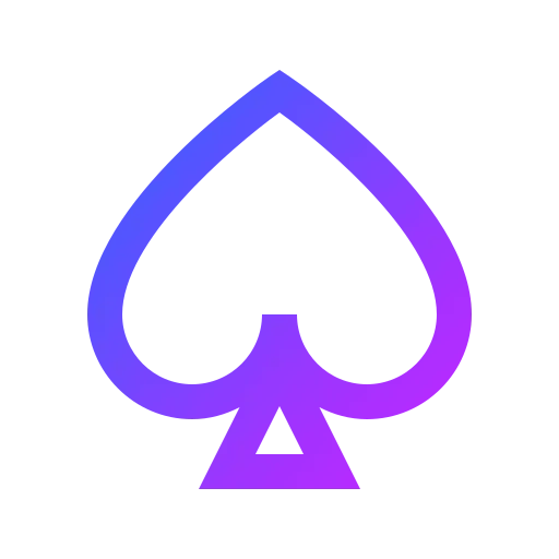 Purple icon representing a spade symbol